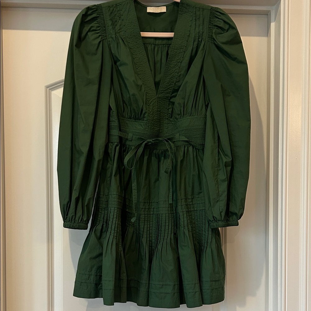 Ulla Johnson Forest Green Long Sleeve Dress